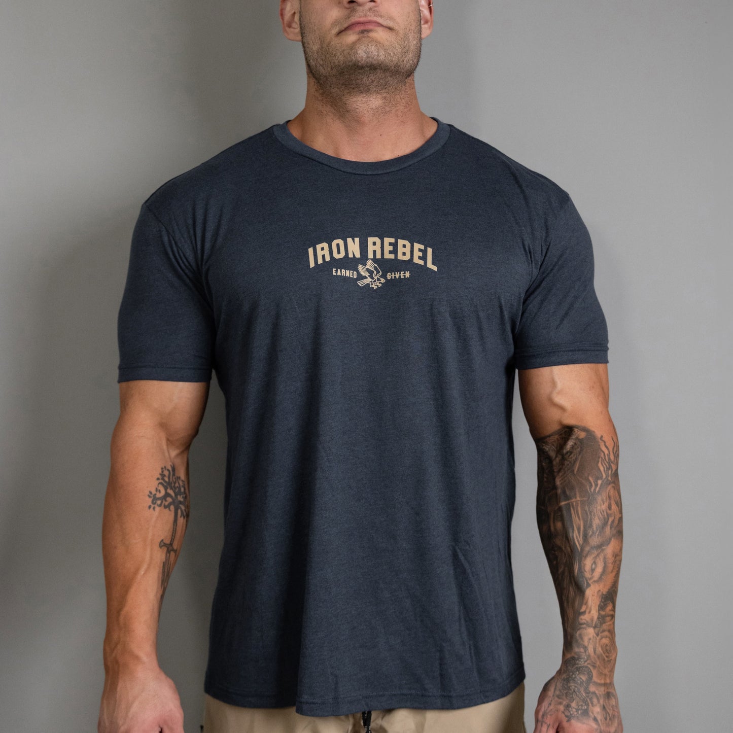 Eagle Tee (Navy) Premium Fitted Gym T-Shirt