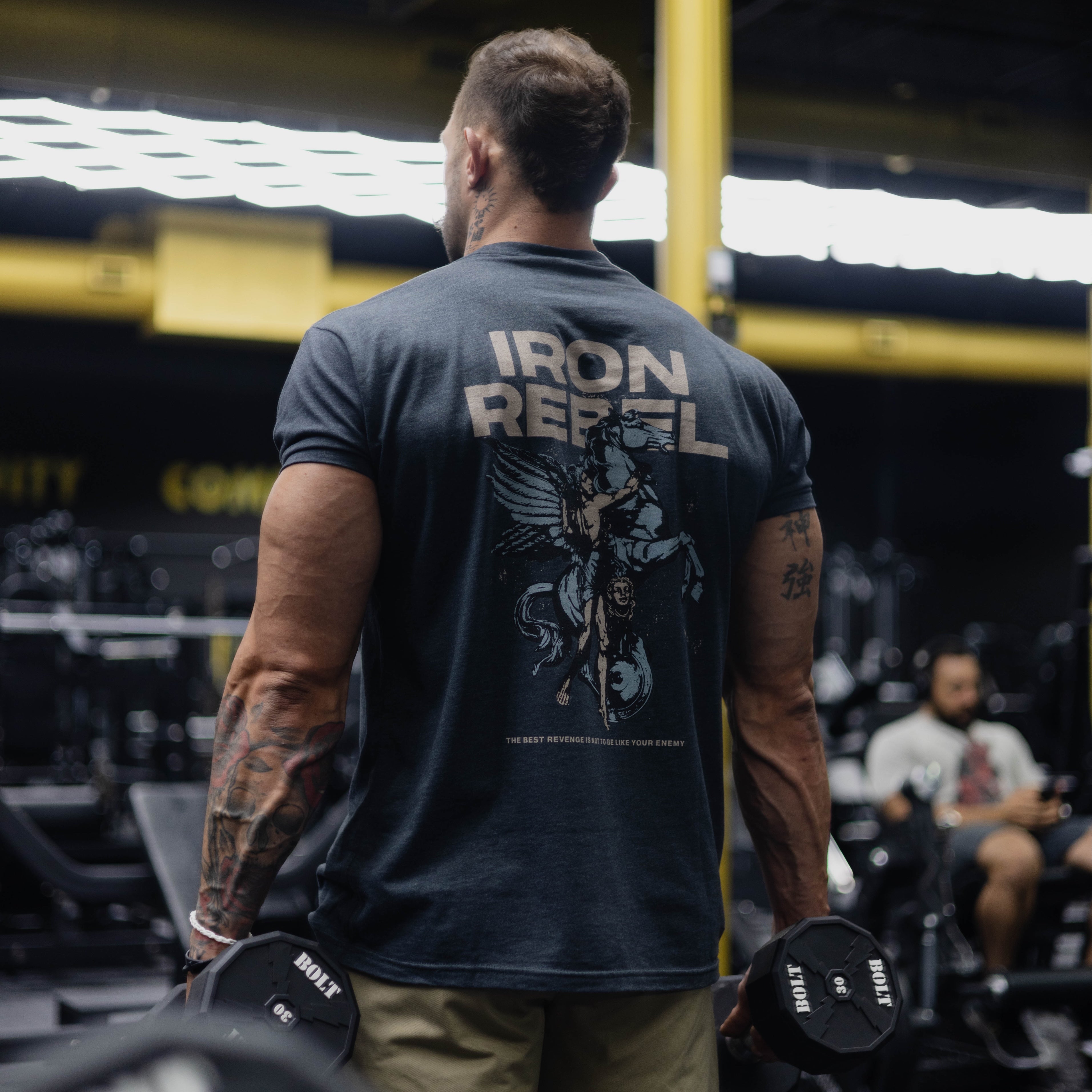 Pegasus Tee (Navy) Premium Fitted Gym T-Shirt