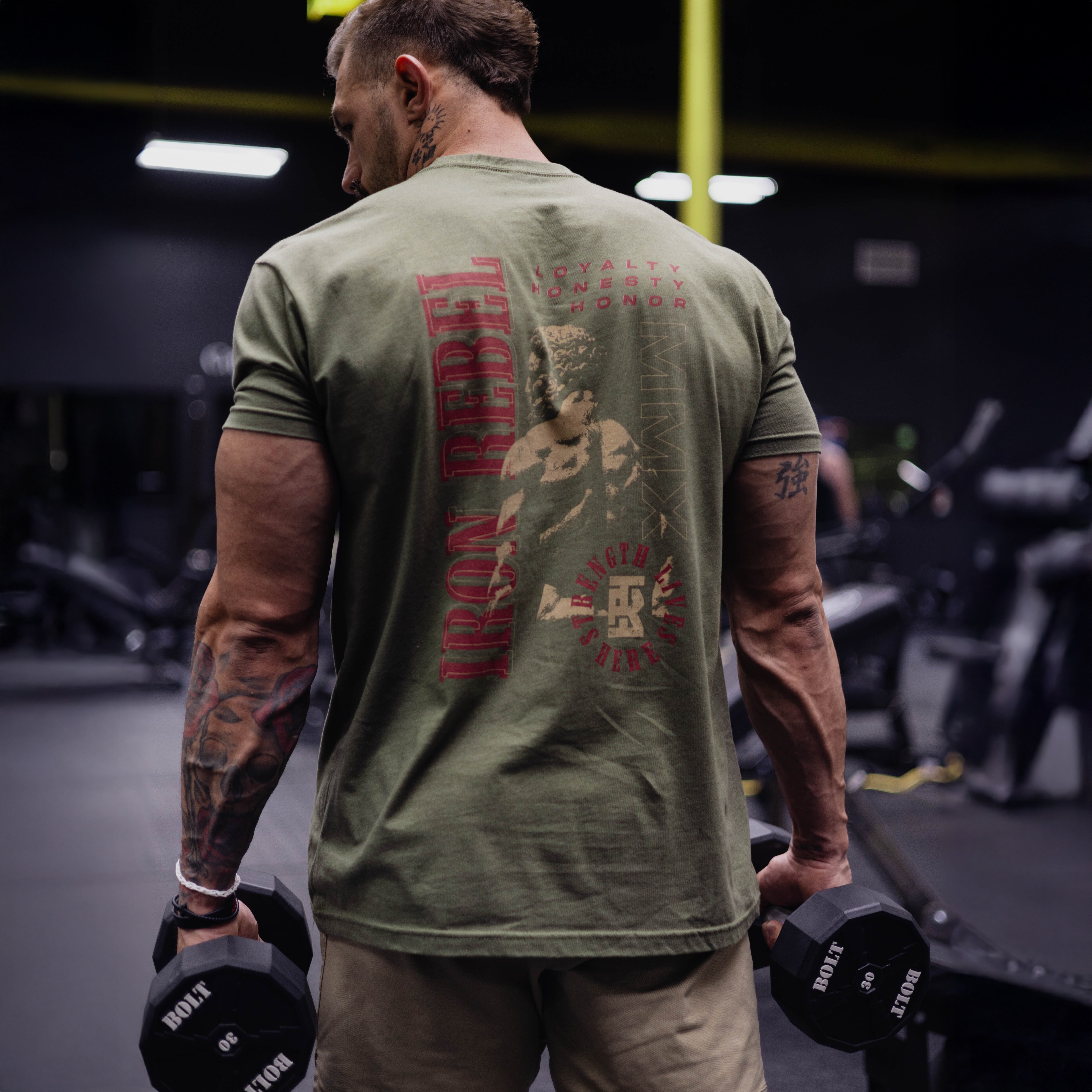 Honor Tee (Army) Premium Fitted Gym T-Shirt