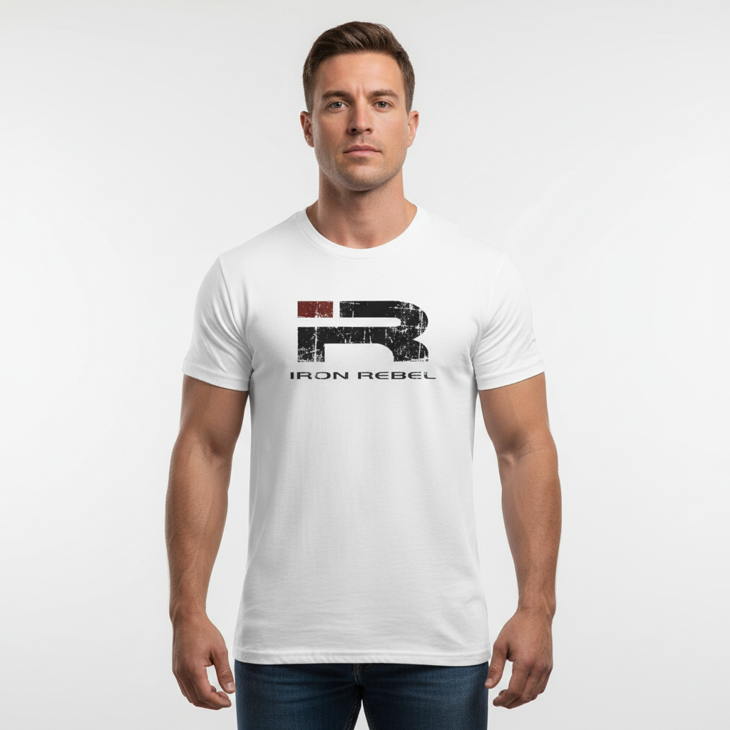 Forged Tee (White) Premium Fitted Gym T-Shirt