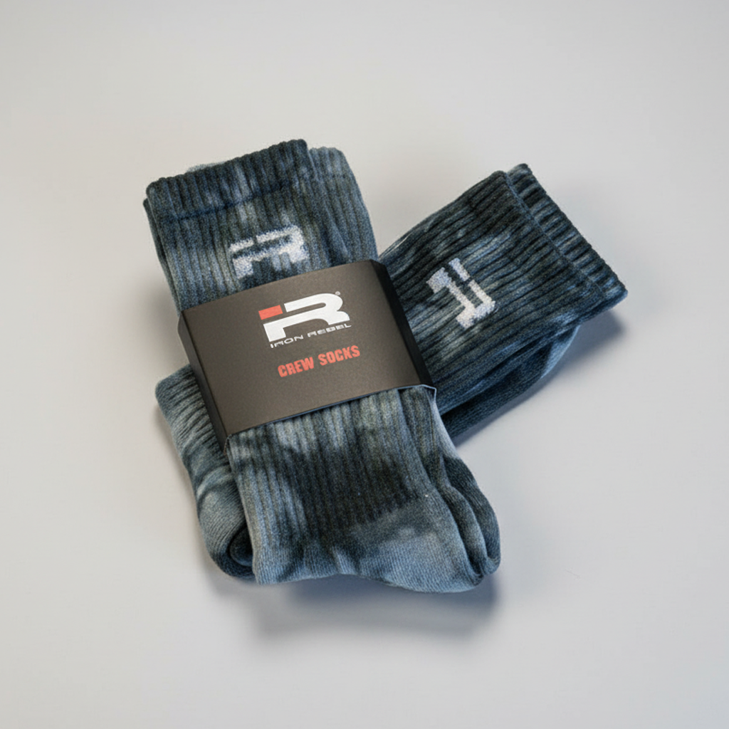 IR Logo Crew Socks (Charcoal Tie-Dye)