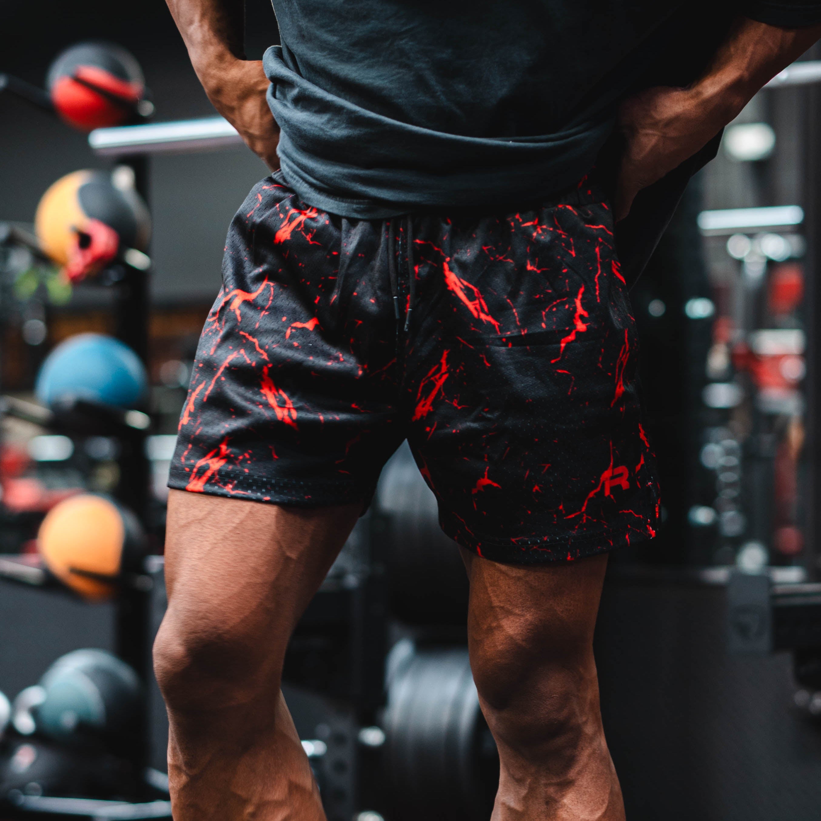 Mesh Shorts (Black/Red)