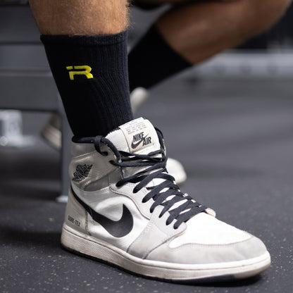 IR Logo Embroidered Crew Socks (Black/Gold)