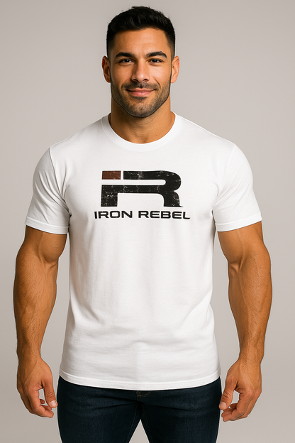 Forged Tee (White) Premium Fitted Gym T-Shirt