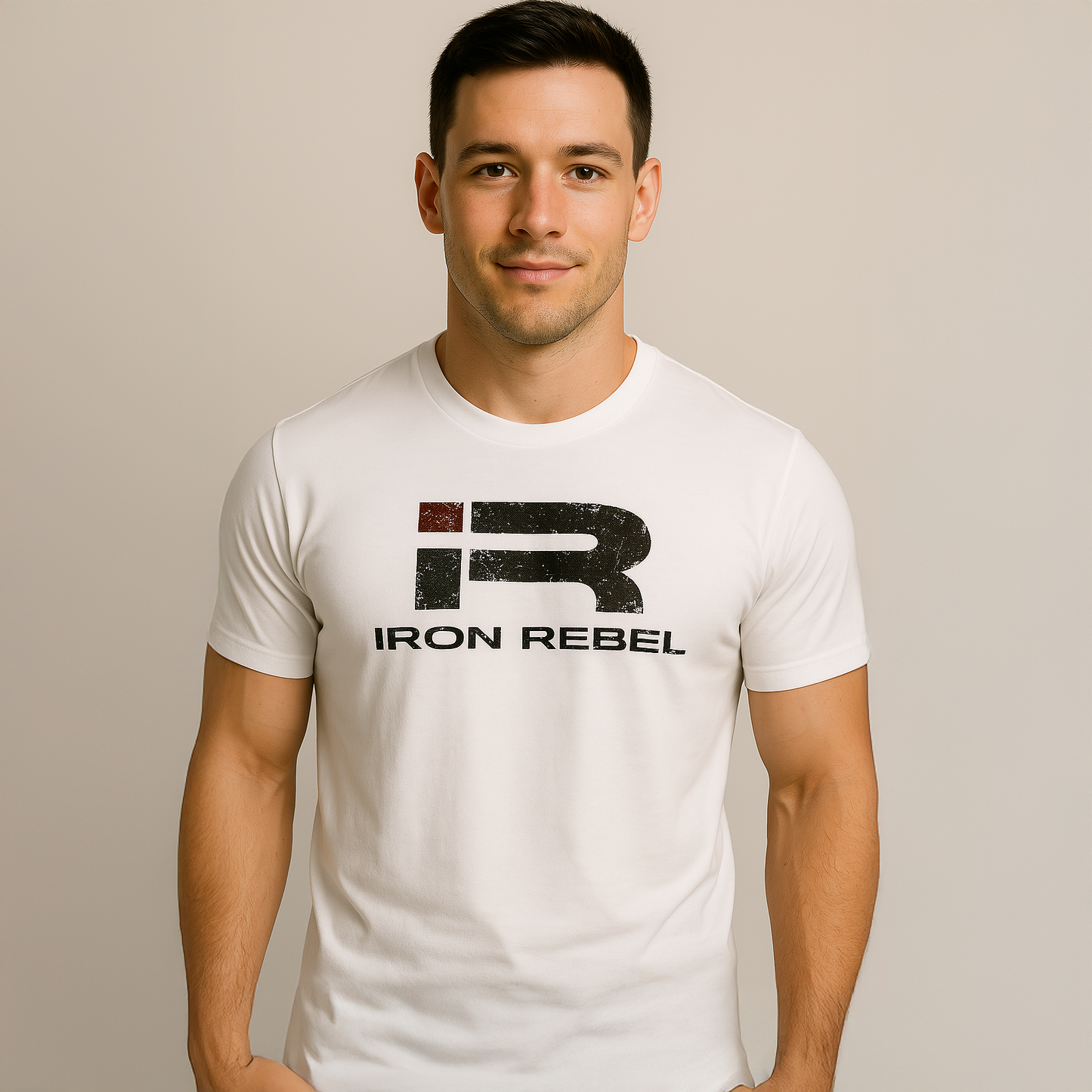 Forged Tee (White) Premium Fitted Gym T-Shirt