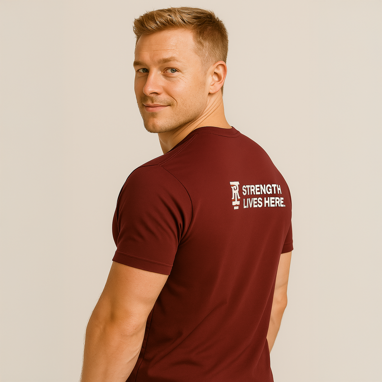 Barbell Club (Maroon) Premium Fitted Gym T-shirt