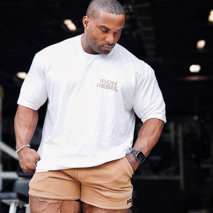 Pegasus Tee (White) Premium Fitted Gym T-Shirt