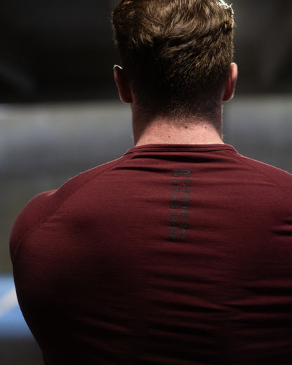 Elite Short Sleeve Henley (Ox Blood)