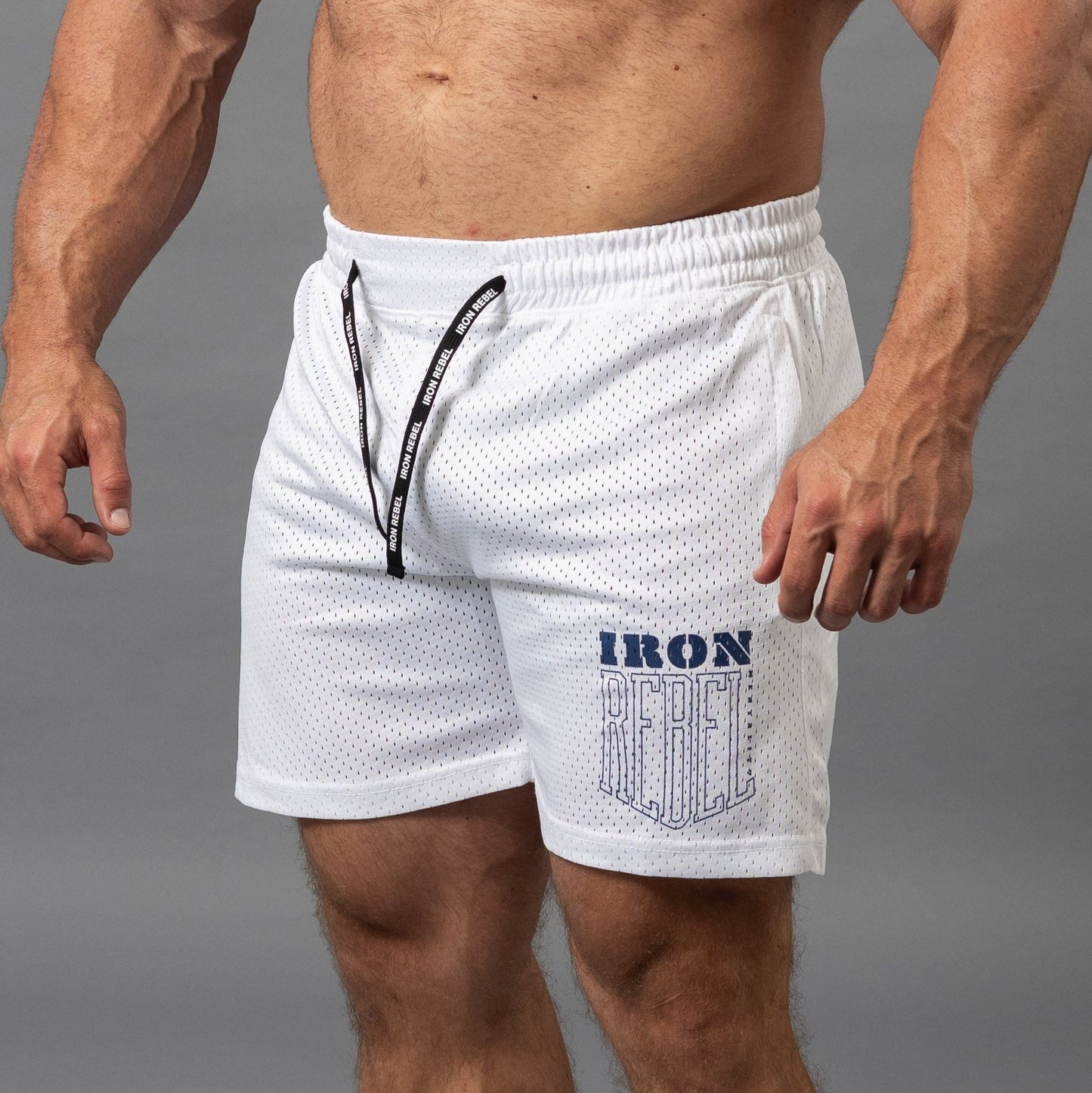 Crossbones Mesh Shorts (White)