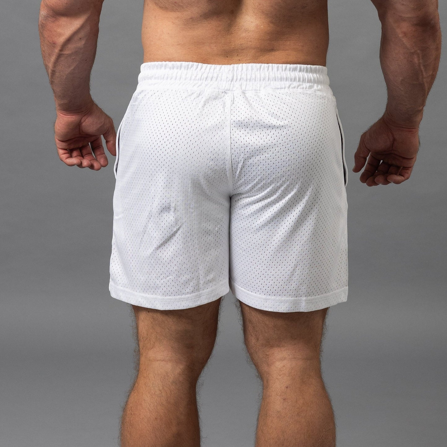 Crossbones Mesh Shorts (White)