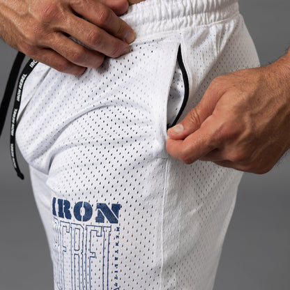 Crossbones Mesh Shorts (White)