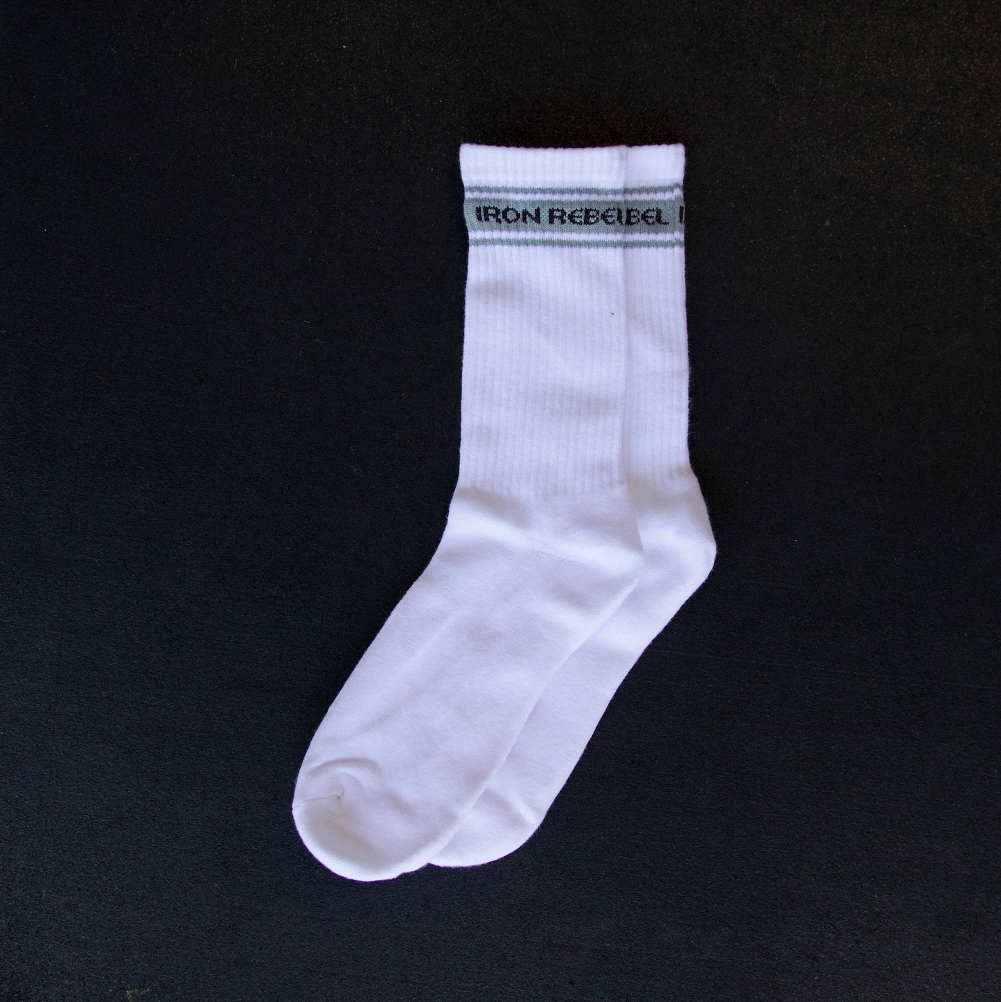 Iron Rebel Stripe Crew socks (White)