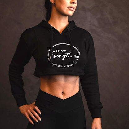 Give Everything Crop Hoodie (Black)