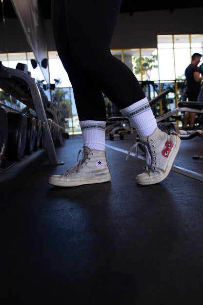 Iron Rebel Stripe Crew socks (White)